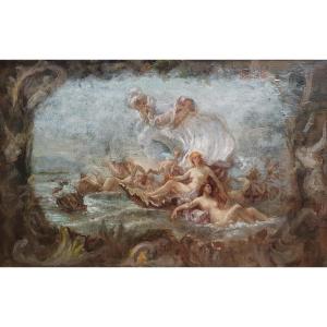 Le triomphe de Vénus entourage d'Adolphe Lalyre esquisse probablement pour un plafond XIXème 