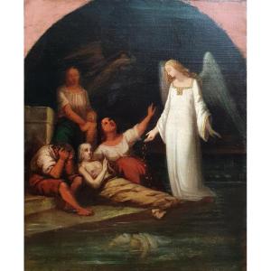 Marie Méloè Marsaud née Lafon La charité huile sur toile vers 1840 artiste femme esquisse