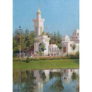 Marius Rey Exposition coloniale 1906 Marseille Maroc Algérie huile sur panneau 