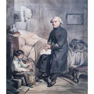 Demi-solde Officer Of The First Empire Watercolor On Paper Circa 1840