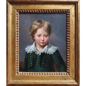 Portrait Of A Young Boy Entourage Of Boilly Van Gorp Oil On Canvas Early 19th Century