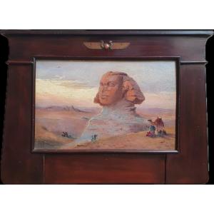 Tony Binder, *the Sphinx Of Giza*, Oil On Panel, Late 19th Century, Orientalism, Austrian Painter
