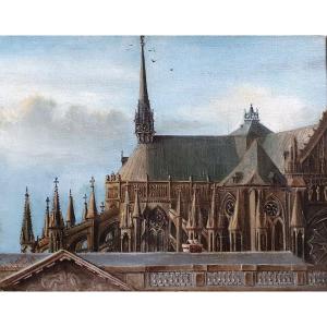 Louis Arthur Rolin, *reims Cathedral As Seen From Place Royale*, Oil On Canvas, 1847