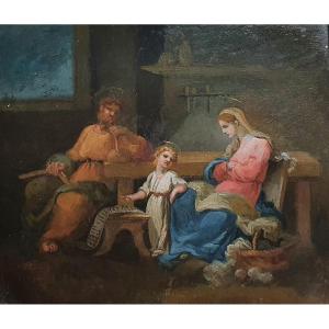 The Holy Family, Oil On Paper Or Cardboard, Tardy De Beaufort, 1801, Avignon, Jesus, Mary