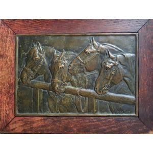 Jacques Cartier: "the Horses," Bronze, Framed