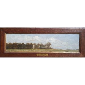 Francis Tattegrain, "pointe Du Bois Des Marais" In Devise, Somme; Oil On Panel; Hauts-de-france