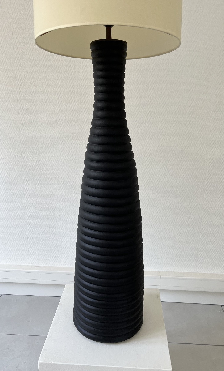 Large Black Ceramic Table Lamp-photo-4