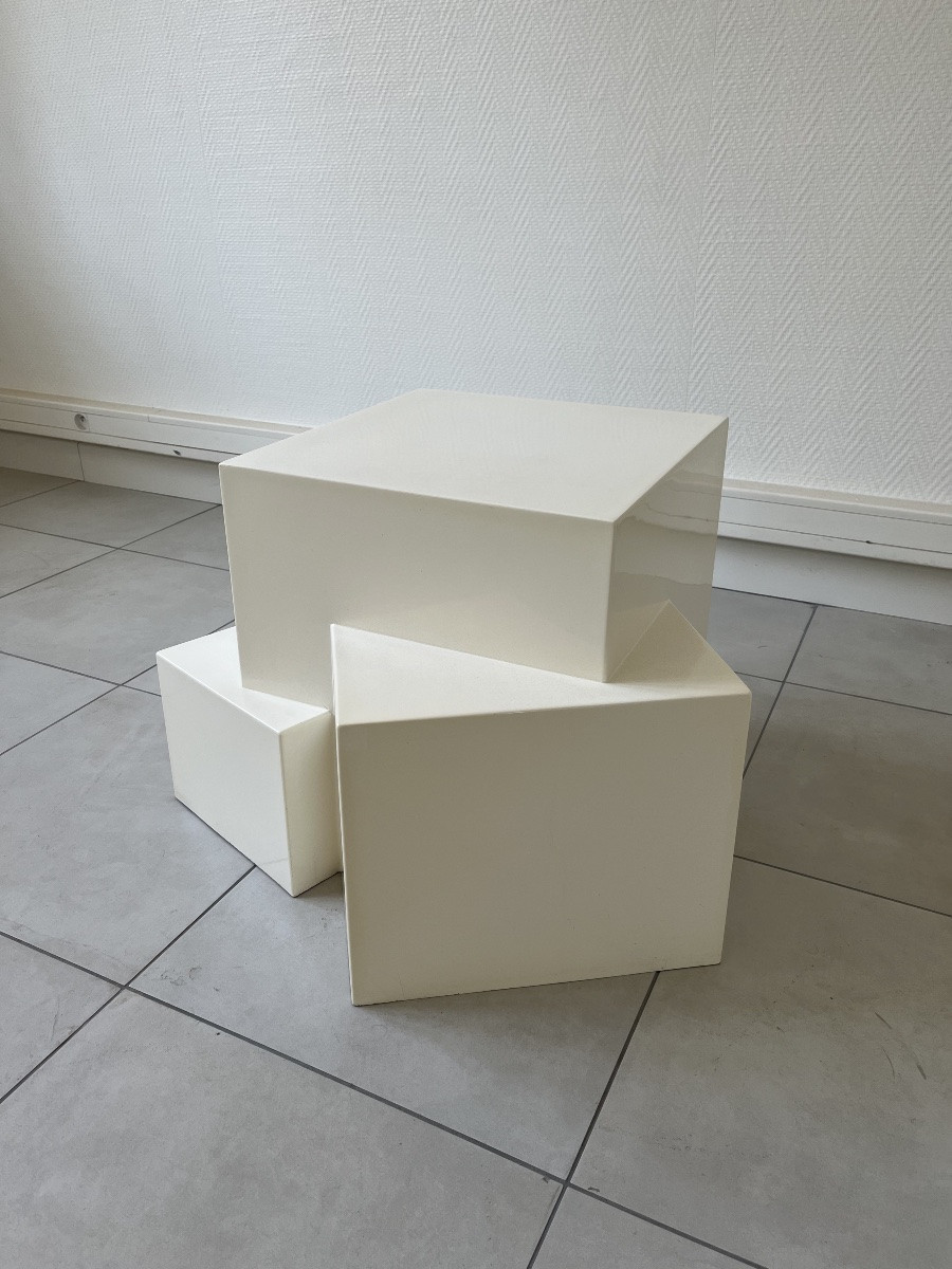 Pair Of Side Tables By Philippe Cheverny -photo-2