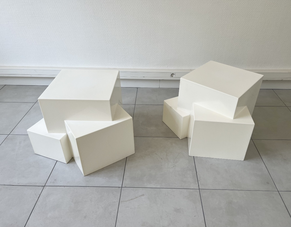 Pair Of Side Tables By Philippe Cheverny 