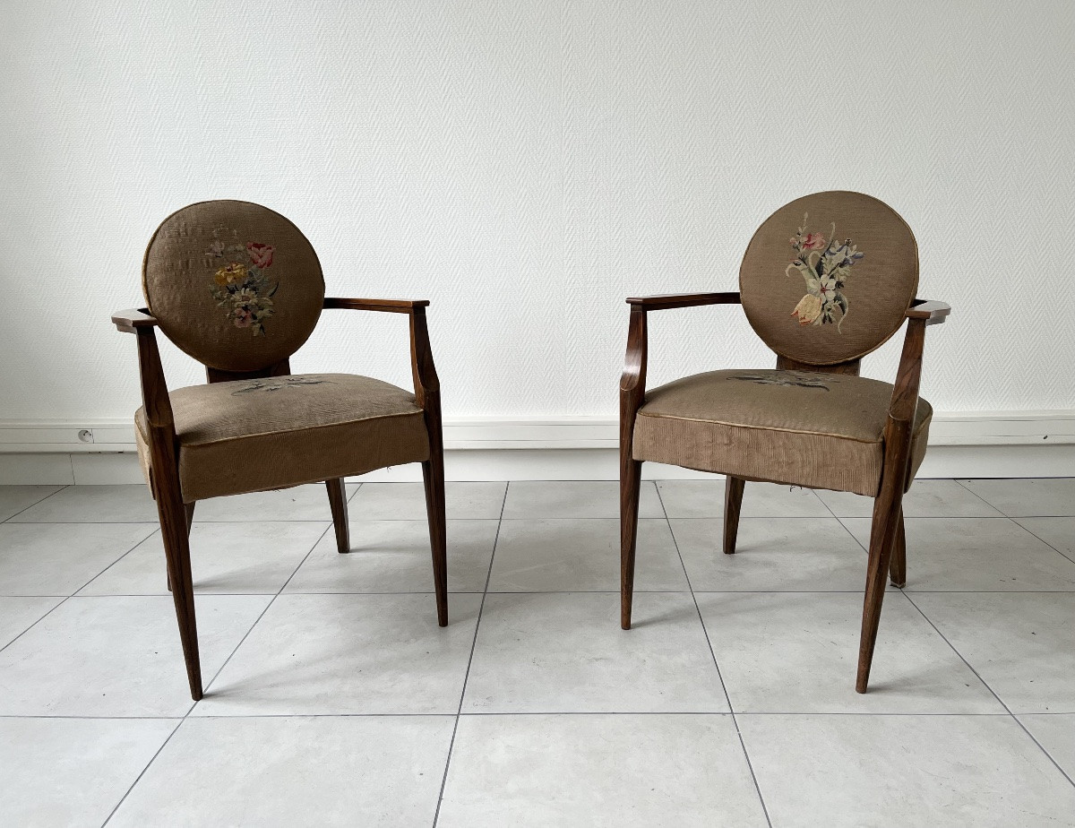 Set Of 4 Bridge Chairs By Jean Pascaud-photo-2