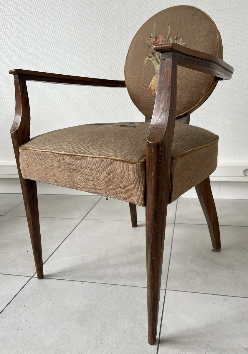 Set Of 4 Bridge Chairs By Jean Pascaud-photo-6