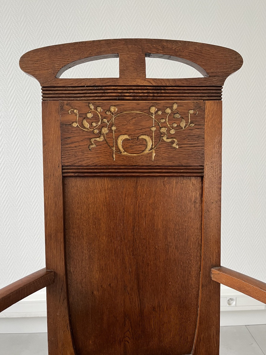 Set Of 4 Arts & Crafts Armchairs -photo-2