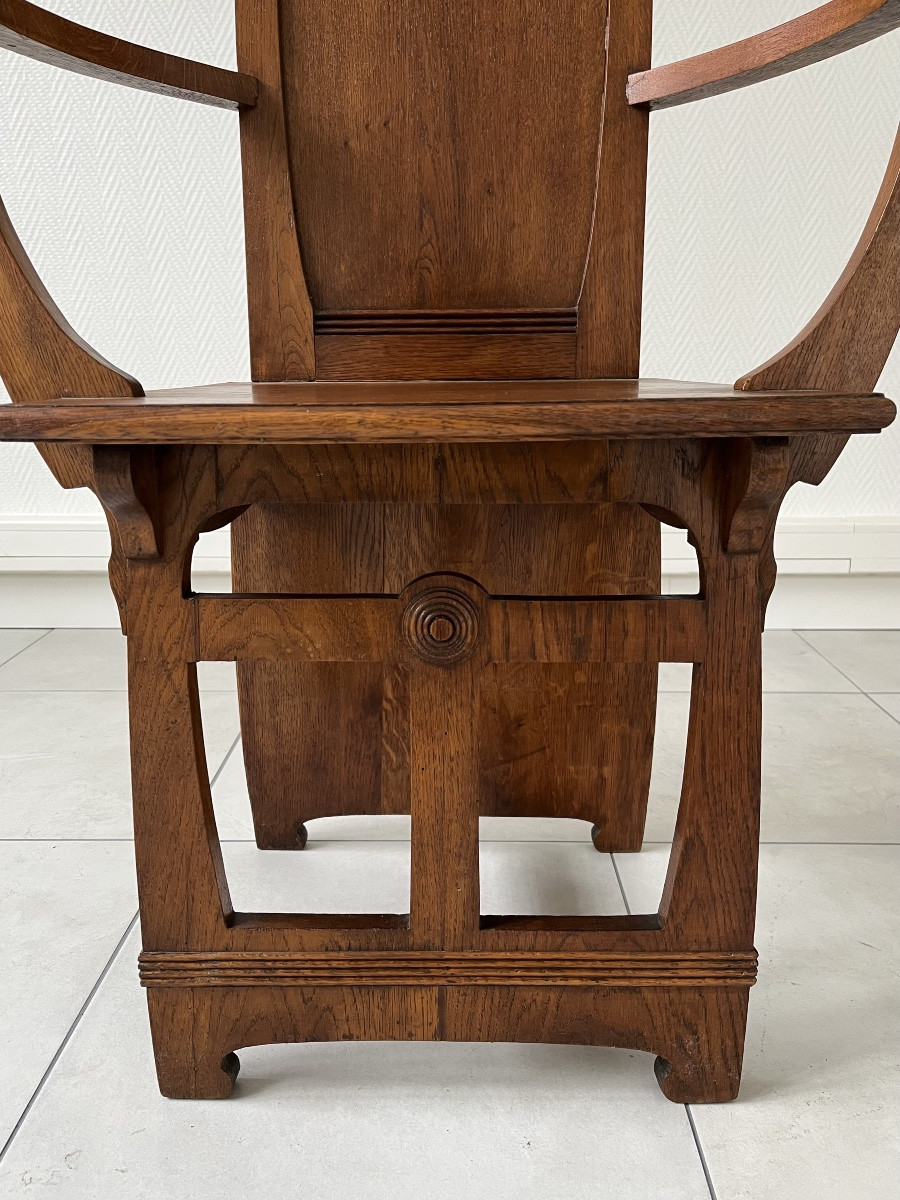 Set Of 4 Arts & Crafts Armchairs -photo-3