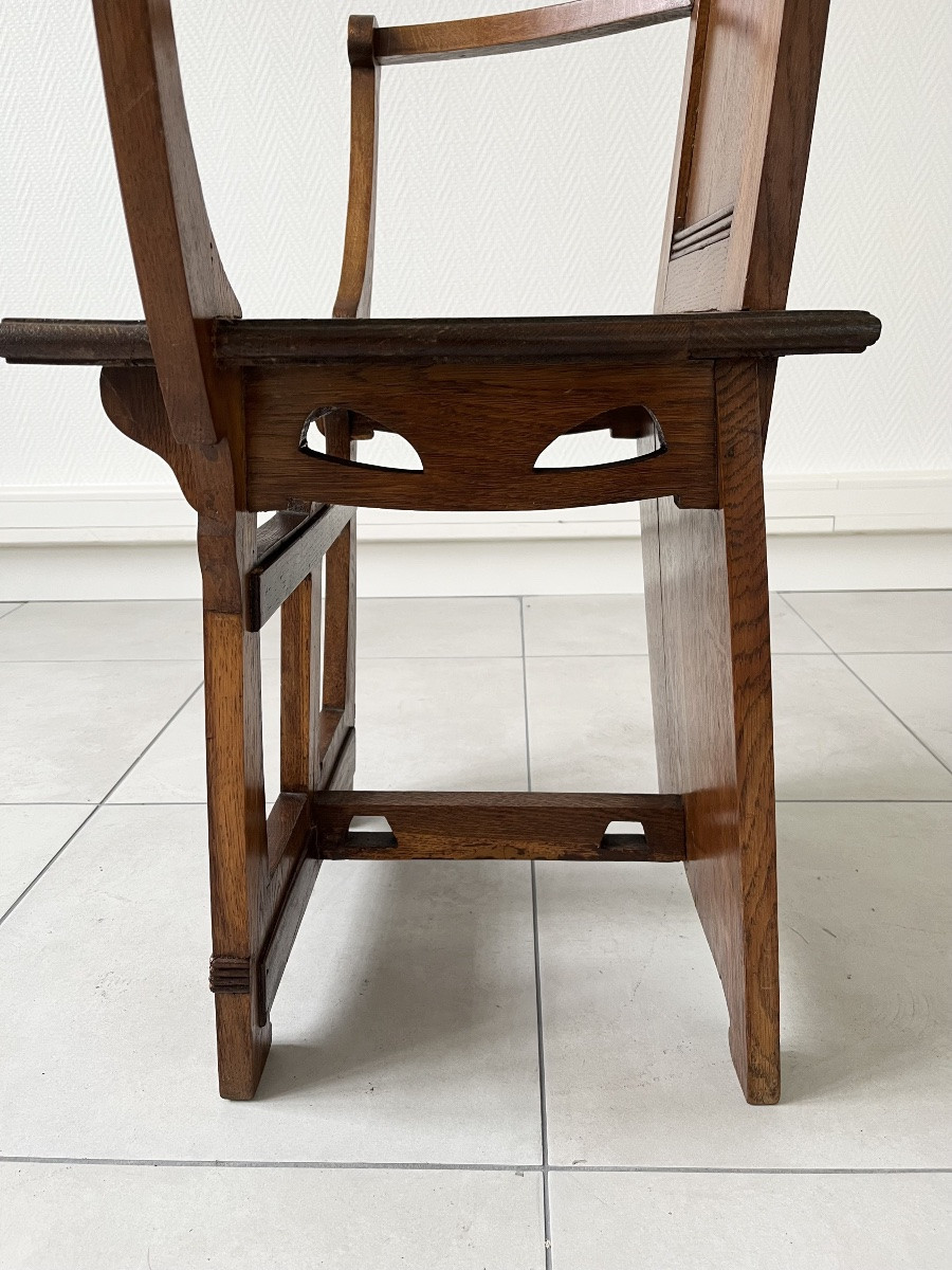 Set Of 4 Arts & Crafts Armchairs -photo-4