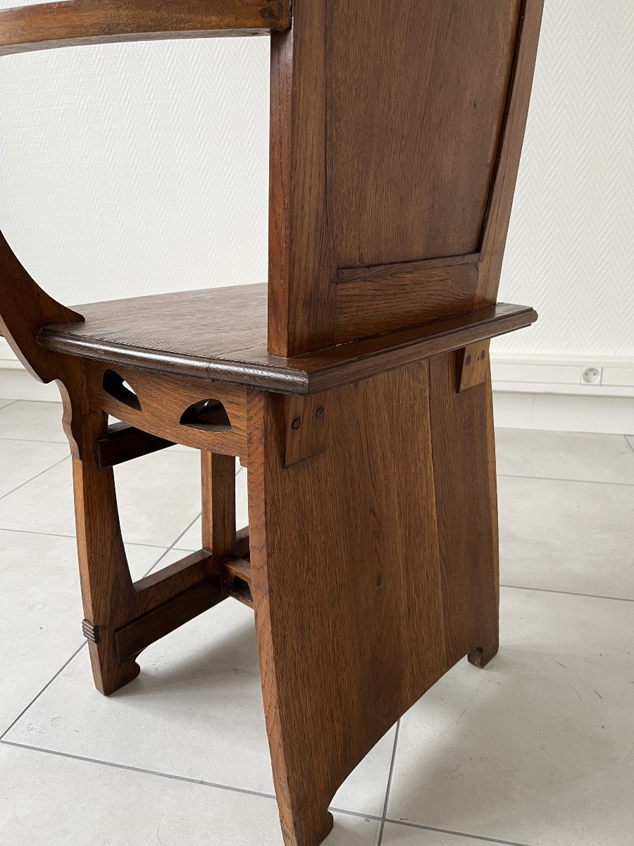 Set Of 4 Arts & Crafts Armchairs -photo-6