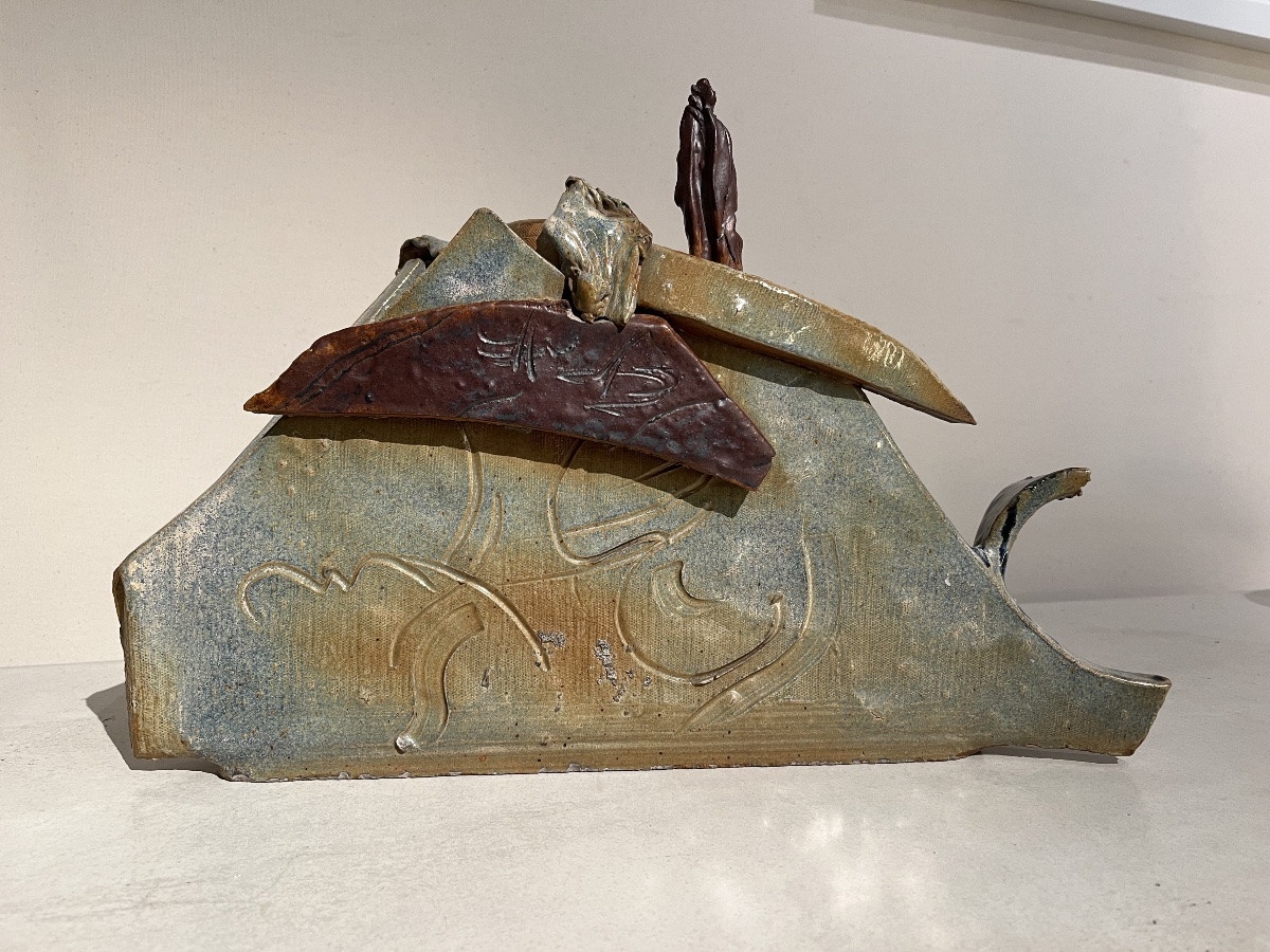 Vase Sculpture en céramique émaillée,  La Borne.-photo-8