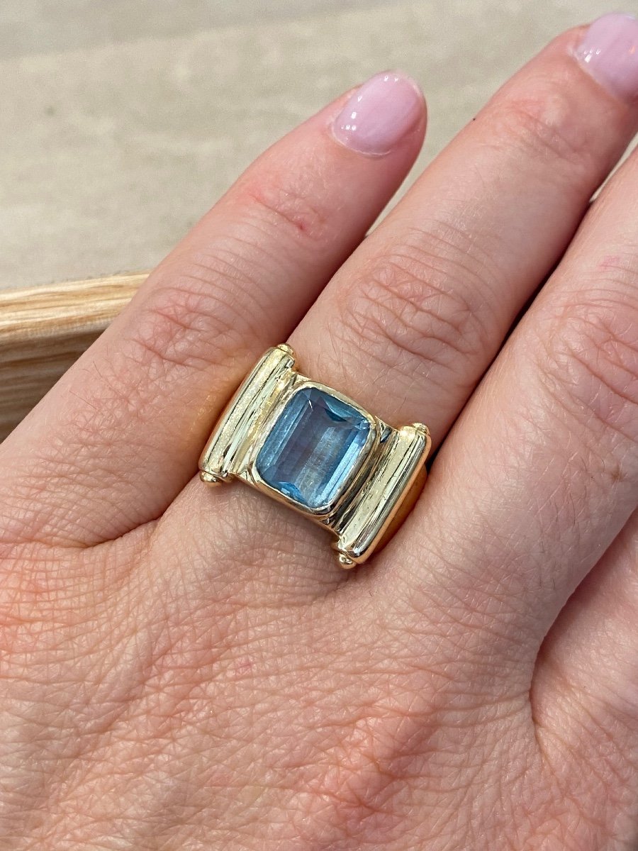 Modernist Topaz Ring