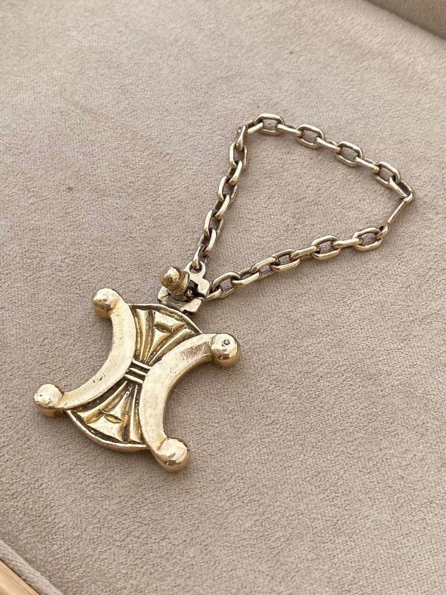 Celine, Porte-clés Vintage En Argent Doré-photo-2