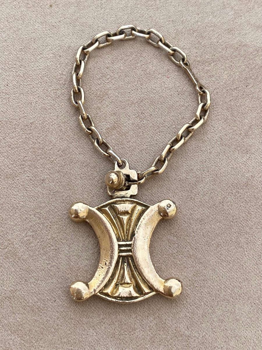 Celine, Porte-clés Vintage En Argent Doré-photo-2