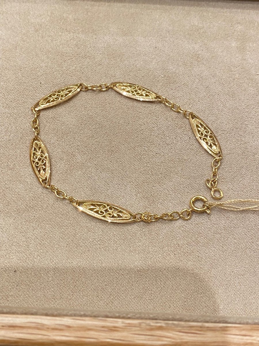 Bracelet En Or à Motifs Filigranés-photo-2
