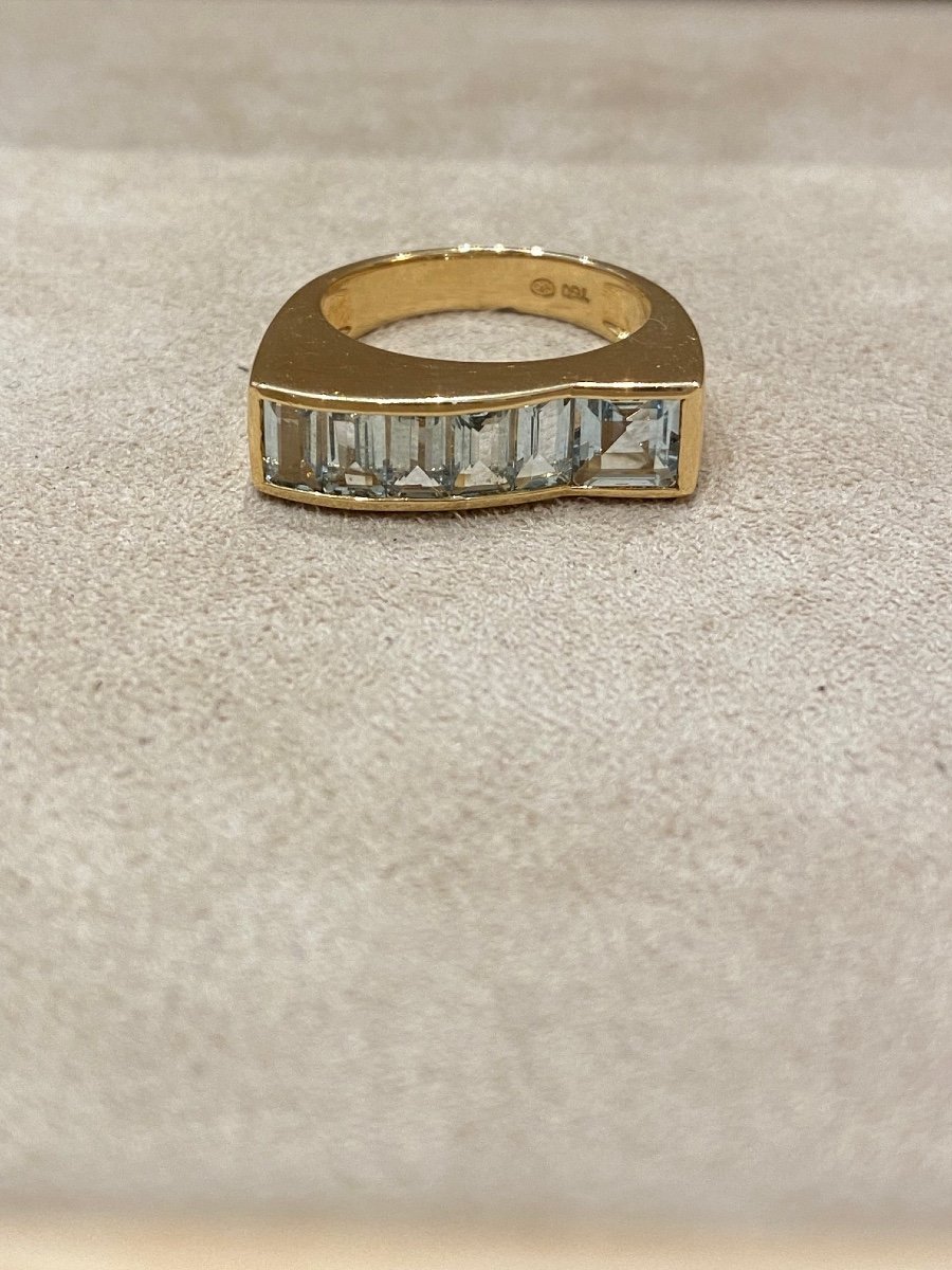 Bague Moderniste Aigue-marine-photo-2
