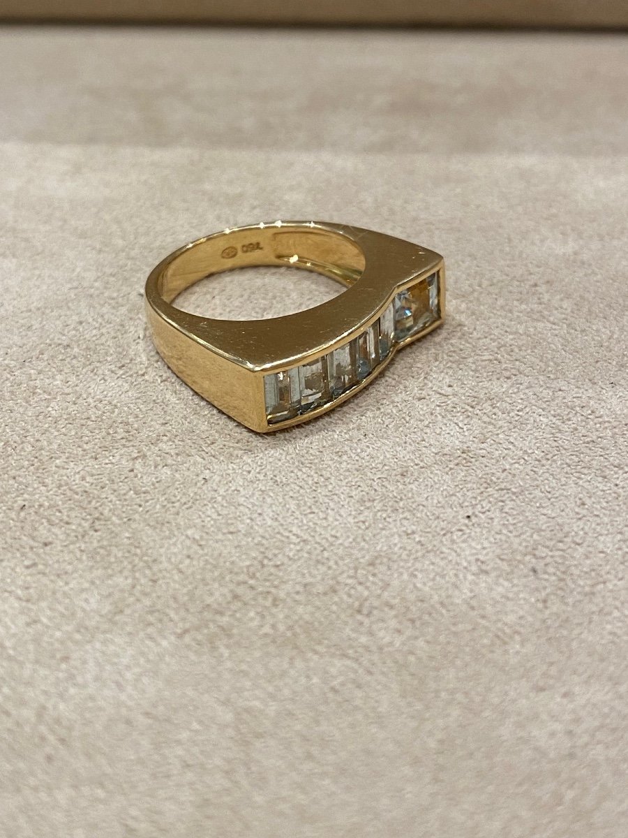 Bague Moderniste Aigue-marine-photo-3