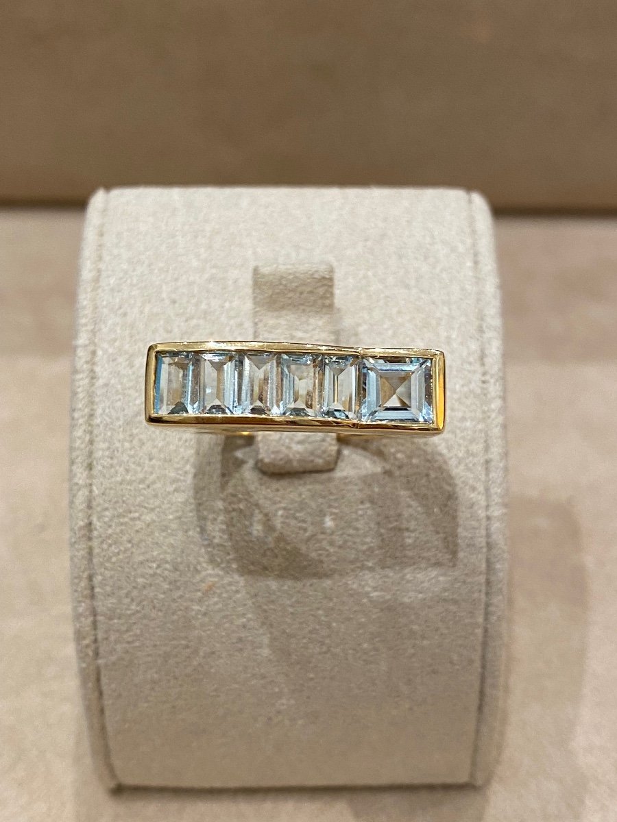 Bague Moderniste Aigue-marine-photo-7