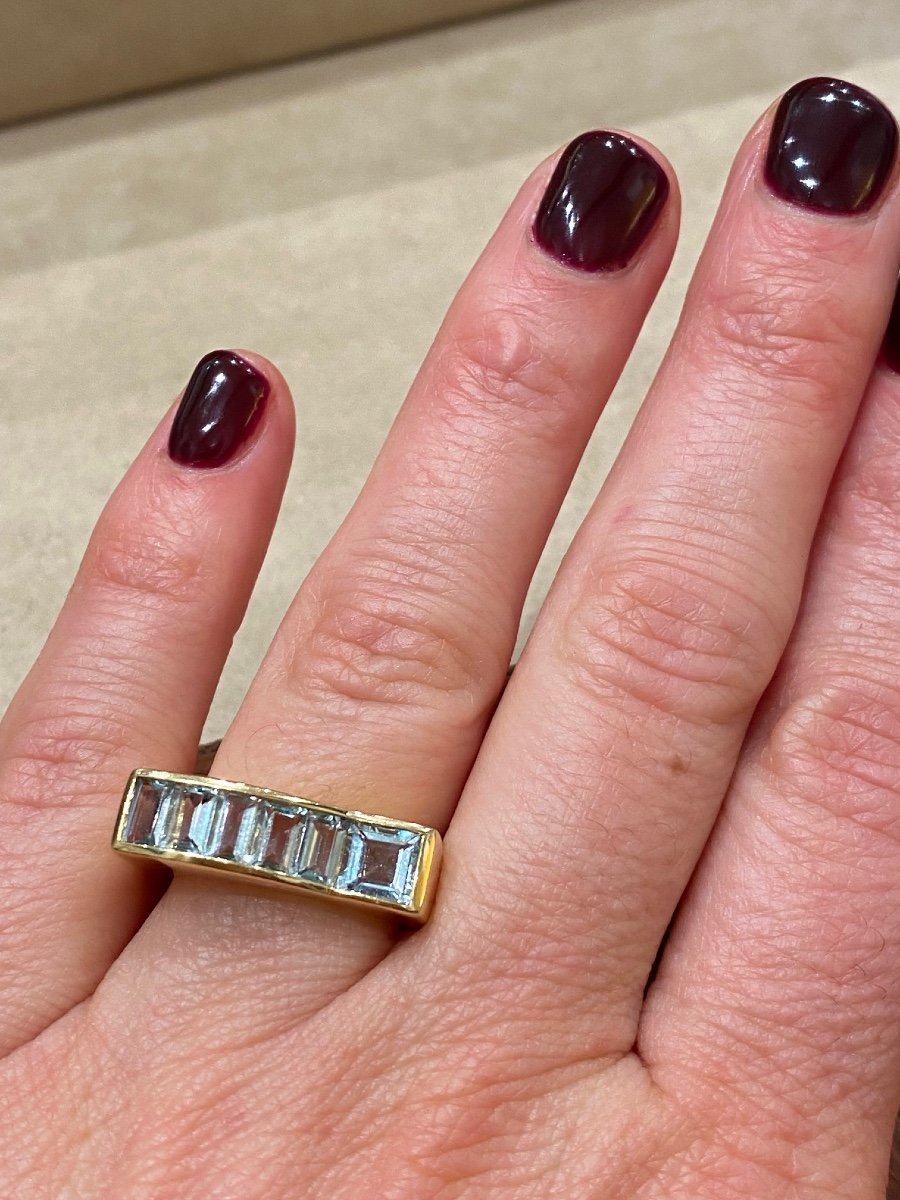 Bague Moderniste Aigue-marine