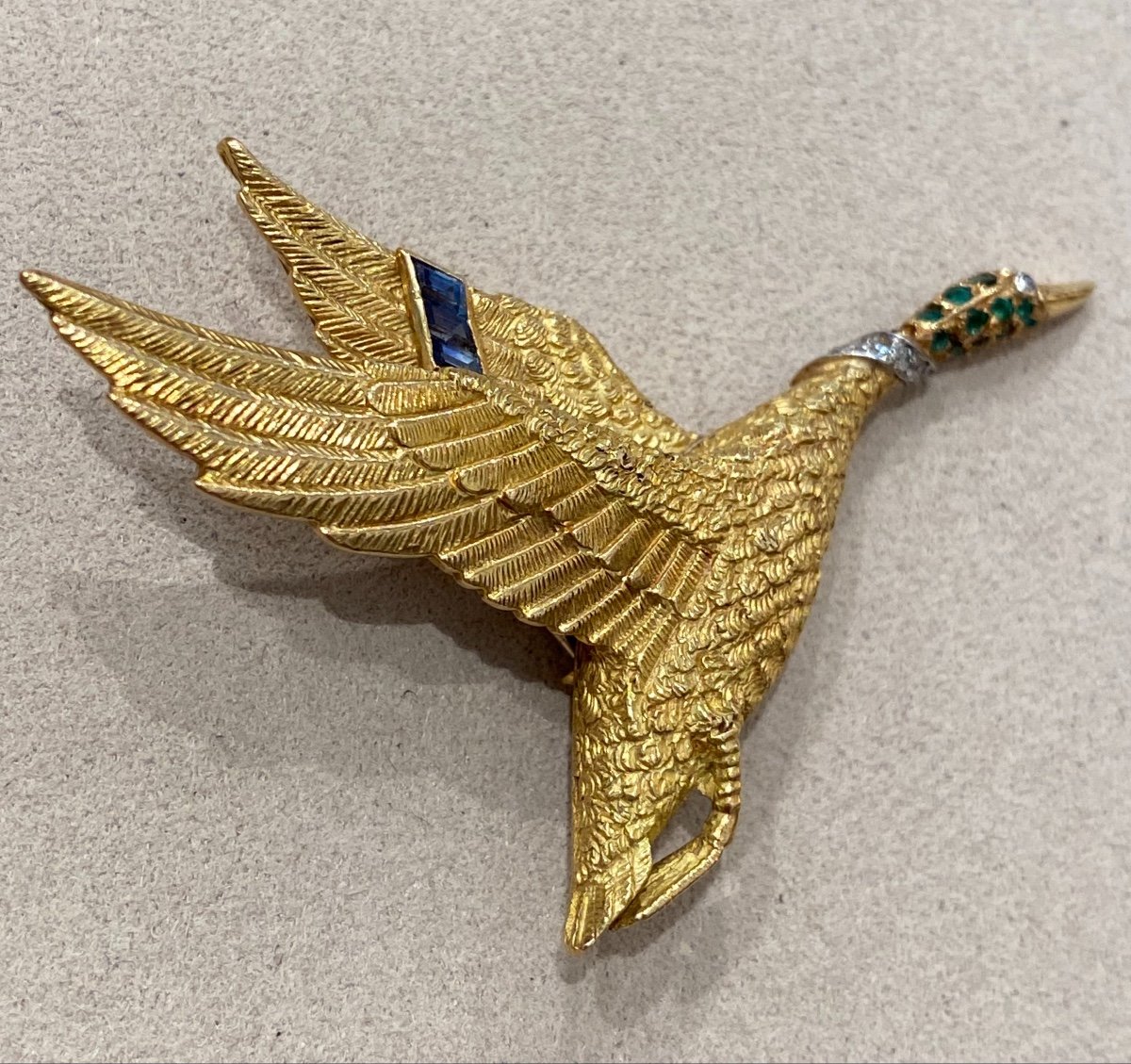 Georges Lenfant For Hermes, Duck In Flight Brooch-photo-4