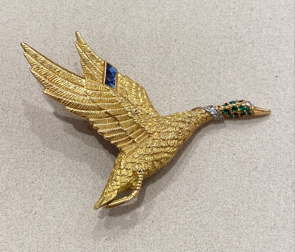 Georges Lenfant For Hermes, Duck In Flight Brooch-photo-4