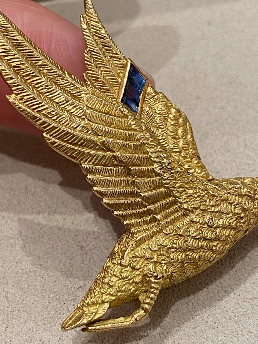 Georges Lenfant For Hermes, Duck In Flight Brooch-photo-2