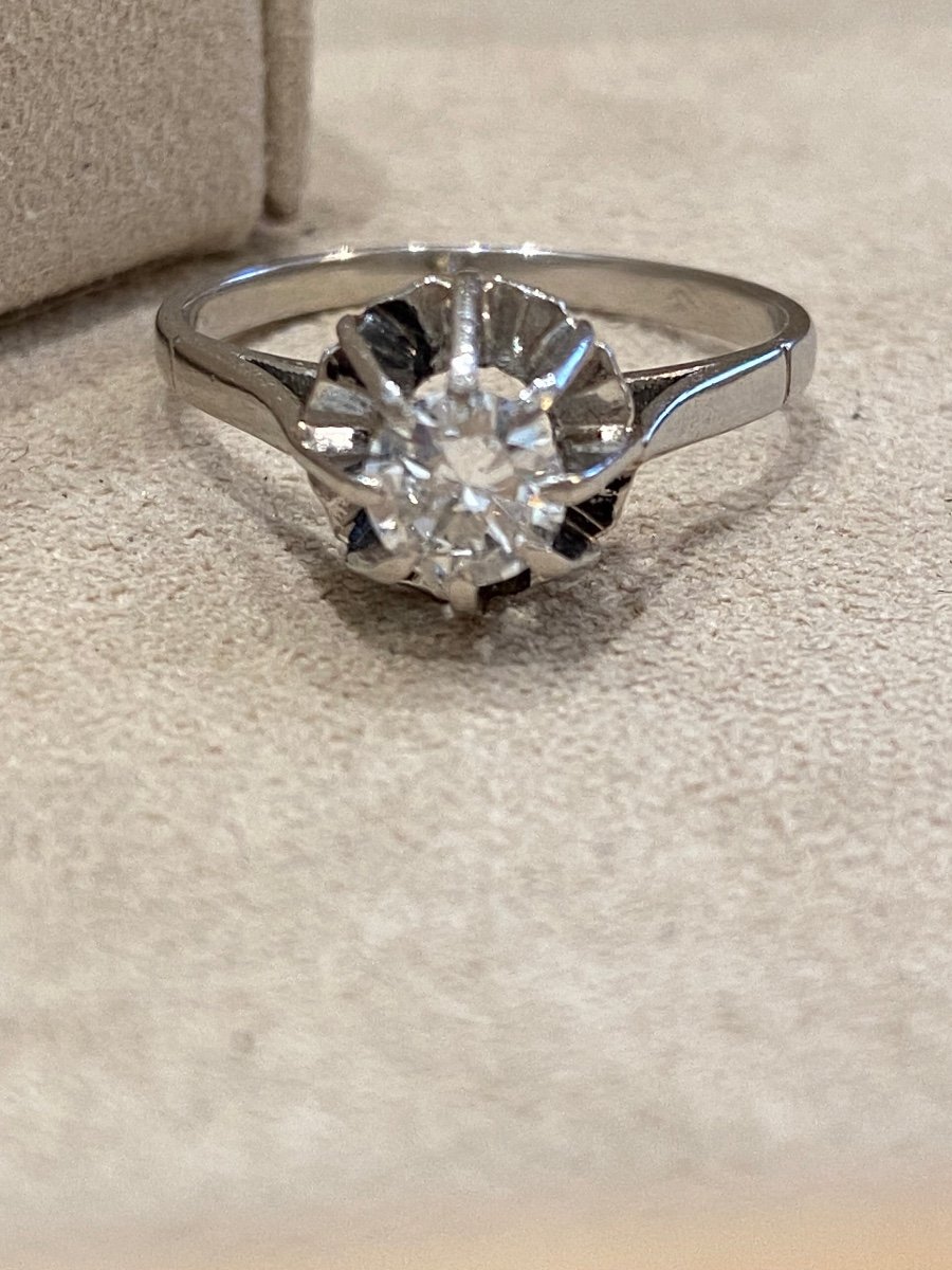 Diamond & Platinum Solitaire Ring -photo-3