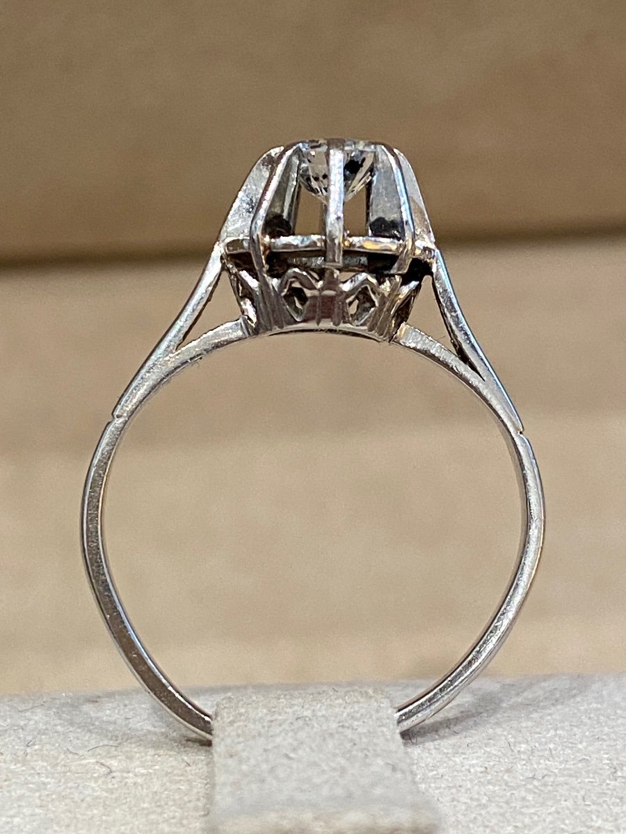 Diamond & Platinum Solitaire Ring -photo-1