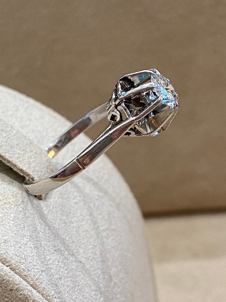 Diamond & Platinum Solitaire Ring -photo-3