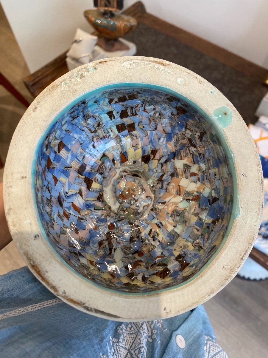 Jean Gerbino (1876-1966), Grand Vase Toupie Turquoise-photo-4