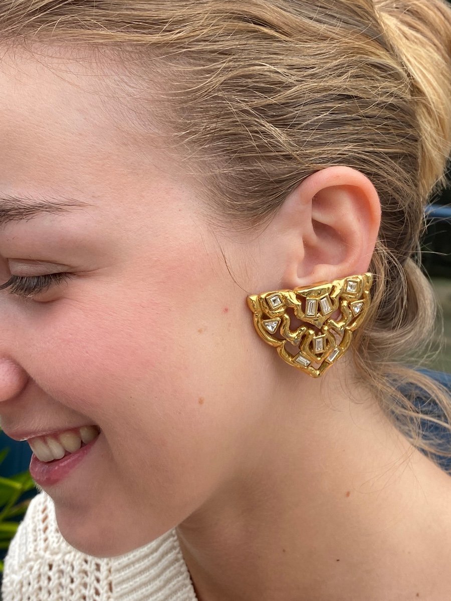 Yves Saint Laurent, Rares Boucles d'Oreilles "ottomanes"-photo-3