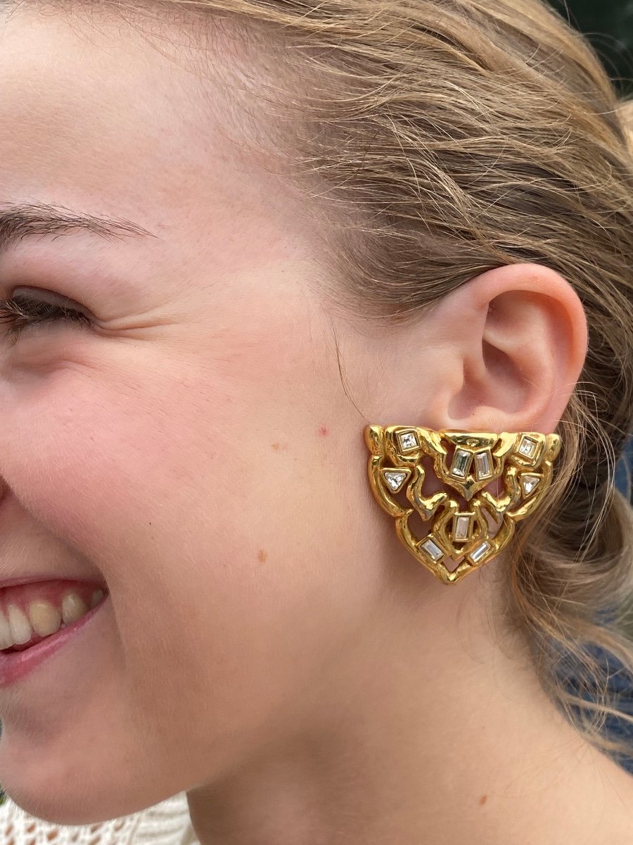 Yves Saint Laurent, Rares Boucles d'Oreilles "ottomanes"-photo-4