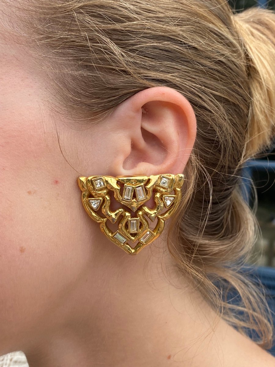 Yves Saint Laurent, Rares Boucles d'Oreilles "ottomanes"-photo-5