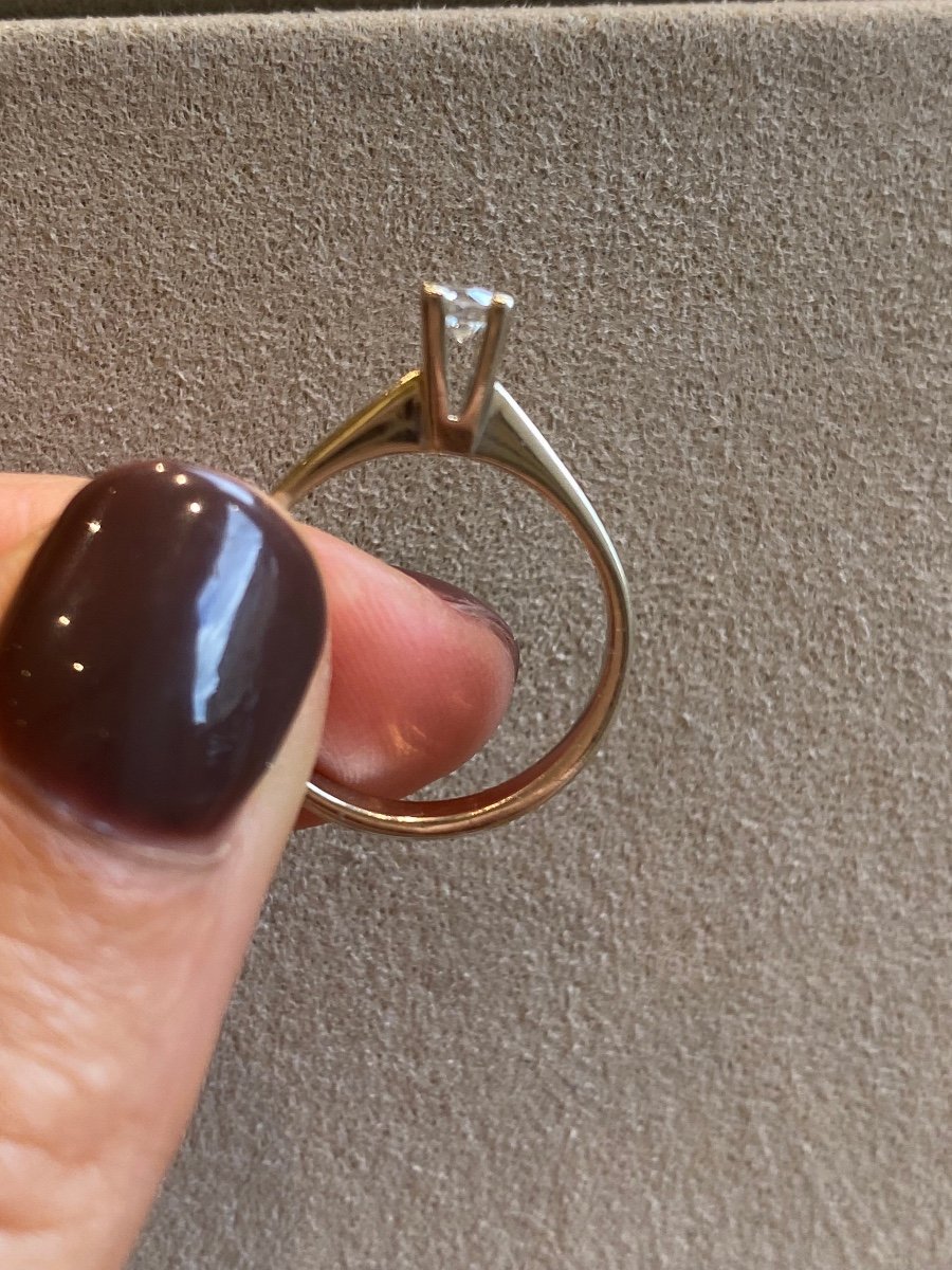 Modernist Solitaire On White Gold