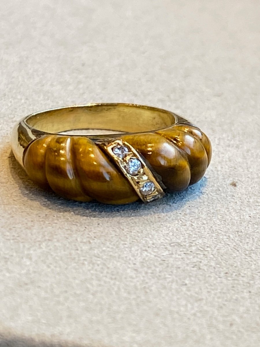 Vintage Diamond & Tiger Eye Ring-photo-2