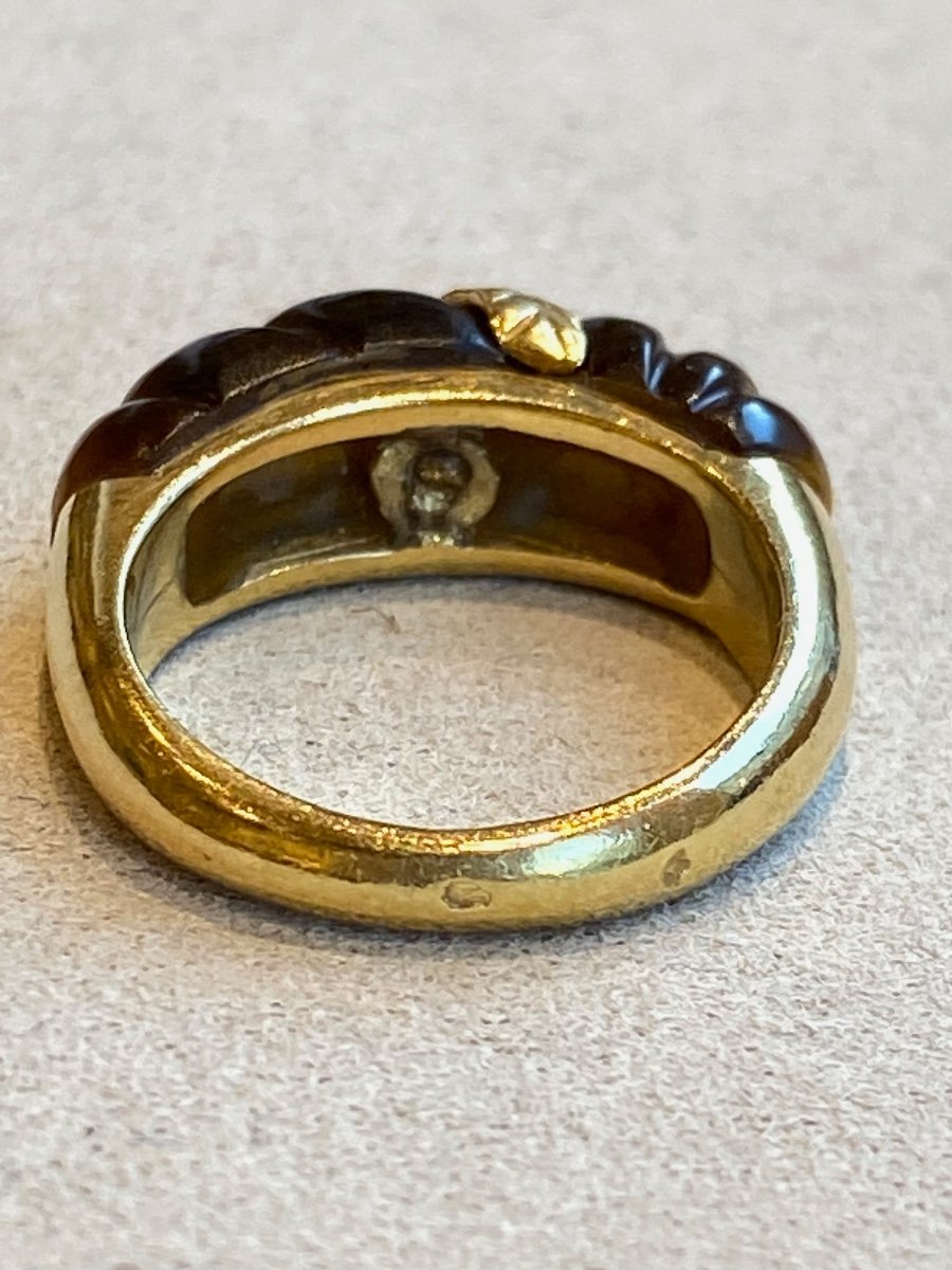 Vintage Diamond & Tiger Eye Ring-photo-2