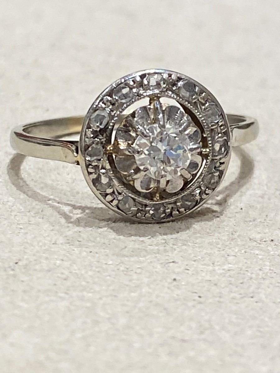 Bague De Fiançailles Art Déco Diamants-photo-5