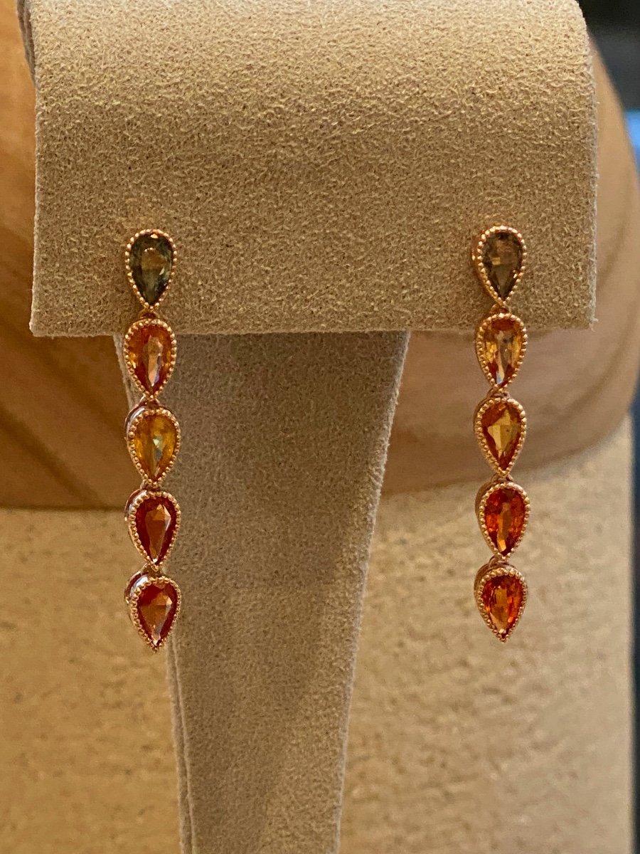 Multicolor Sapphire Drop Earrings-photo-7
