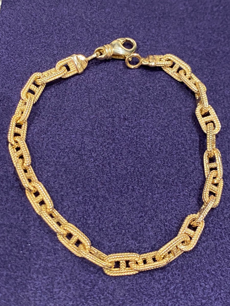 Bracelet En Or maille marine texturée
