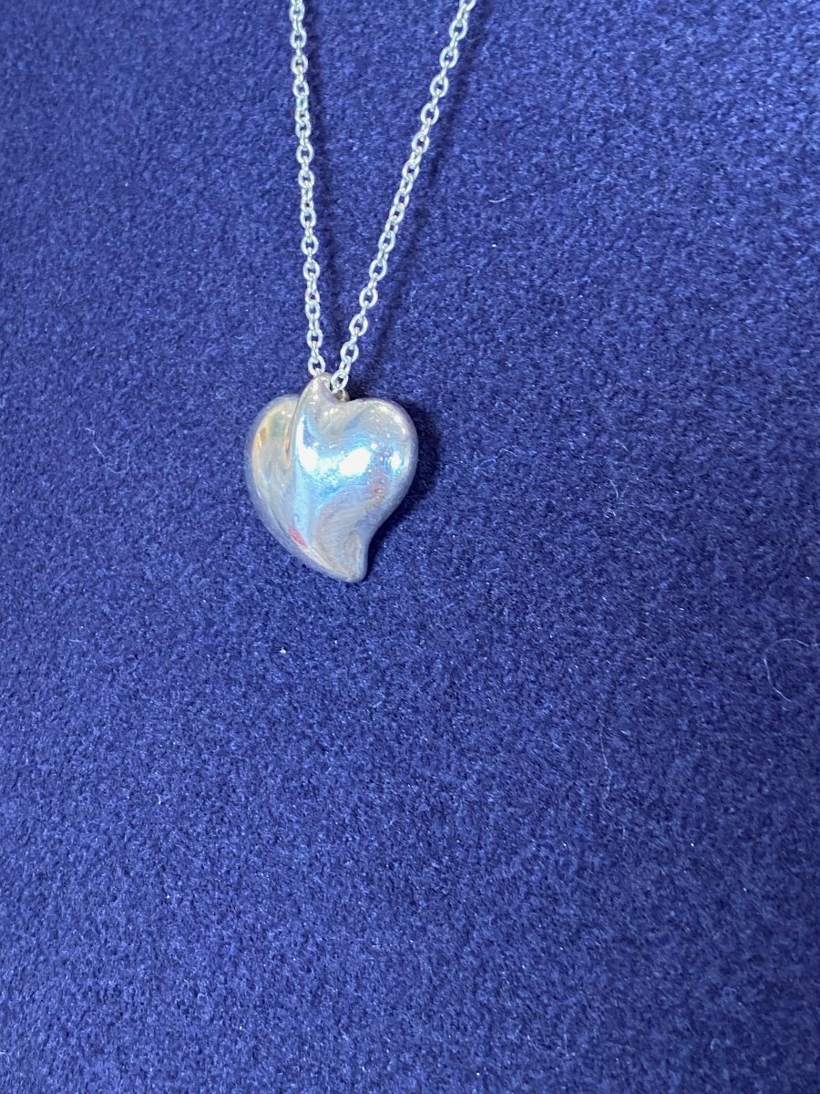 Tiffany & Co, Silver Heart Necklace By Elsa Peretti-photo-4