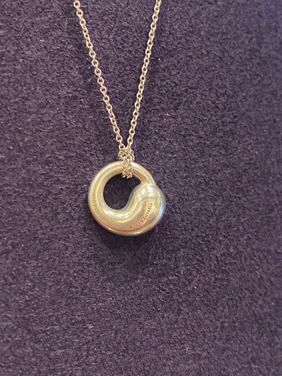 Tiffany & Co, Elsa Peretti (1940-2021) Collier Argent Cercle Eternity-photo-2