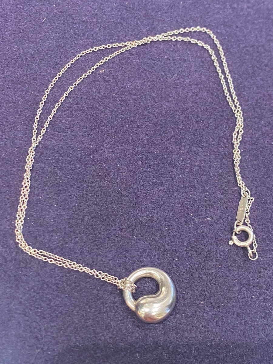 Tiffany & Co, Elsa Peretti (1940-2021) Collier Argent Cercle Eternity-photo-2