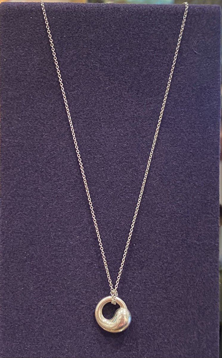 Tiffany & Co, Elsa Peretti (1940-2021) Collier Argent Cercle Eternity-photo-4