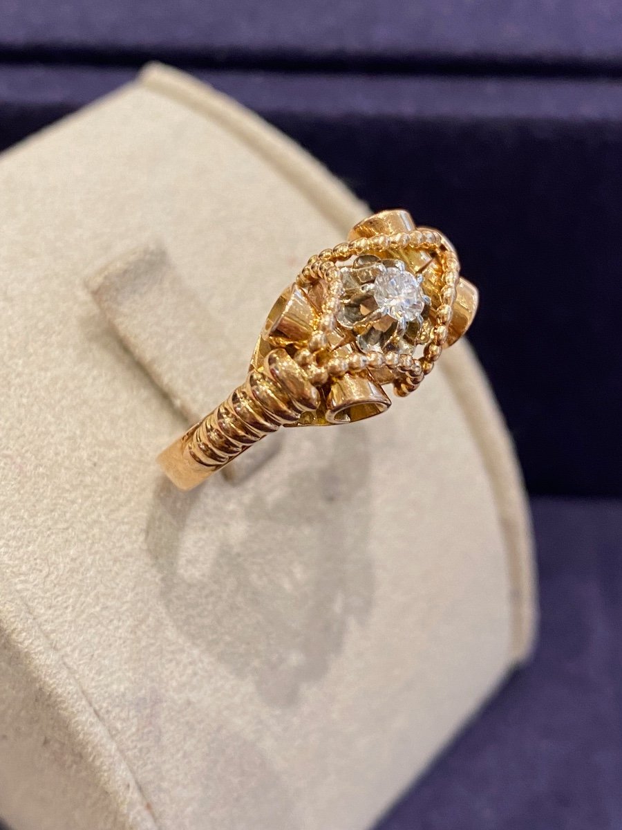 Vintage Rose Gold And Diamond Ring-photo-2