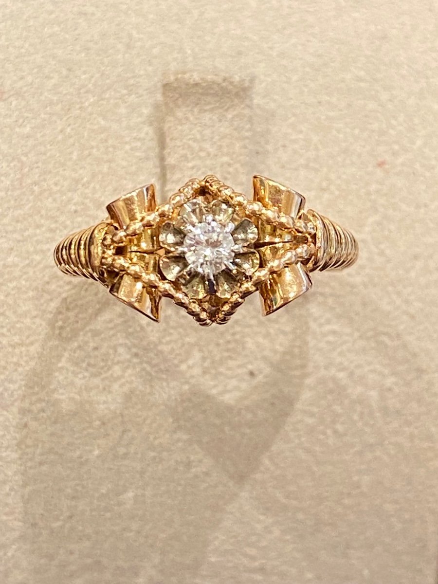 Vintage Rose Gold And Diamond Ring-photo-4